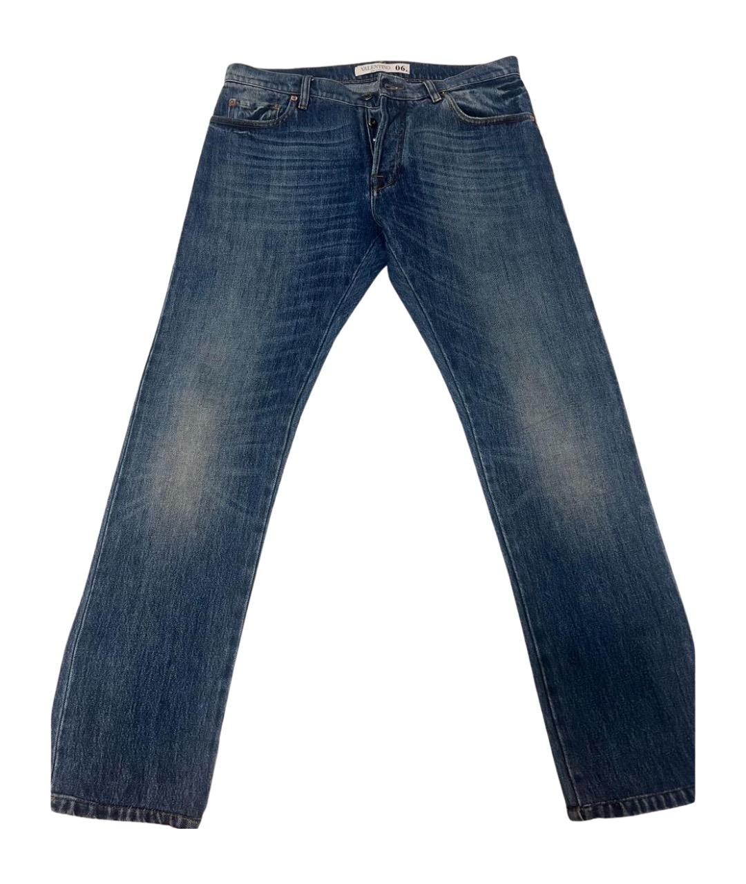 VALENTINO Синие хлопковые прямые джинсы, фото 1