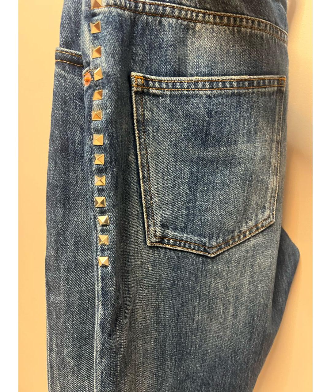 VALENTINO Синие хлопковые прямые джинсы, фото 4