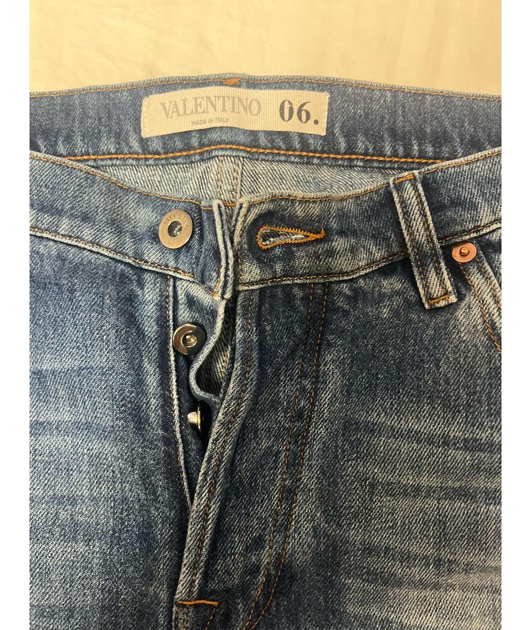 VALENTINO Синие хлопковые прямые джинсы, фото 3