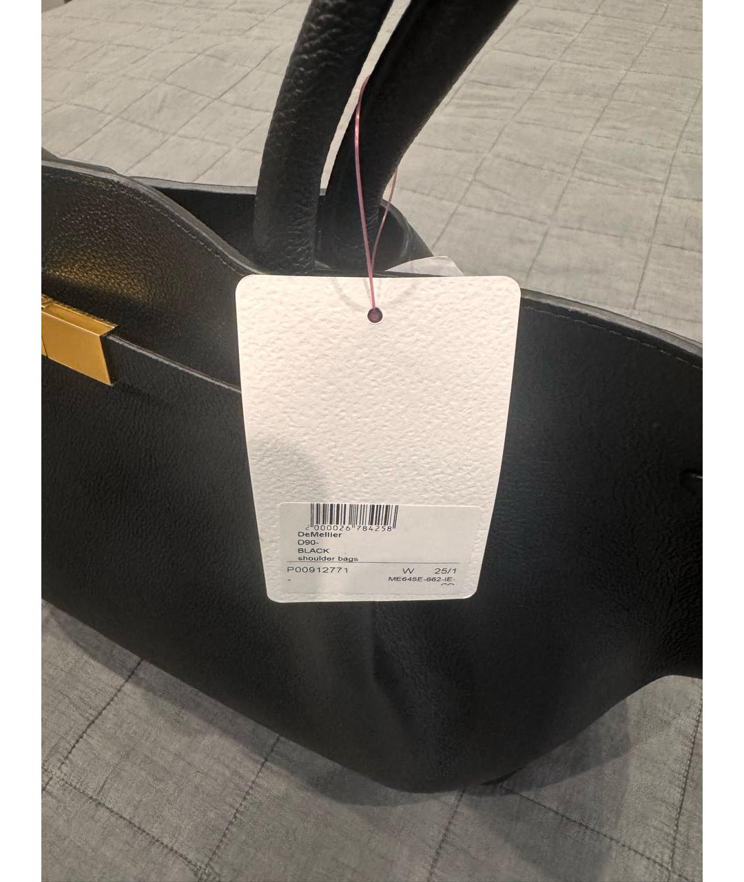 DEMELLIER Черная кожаная сумка тоут, фото 4