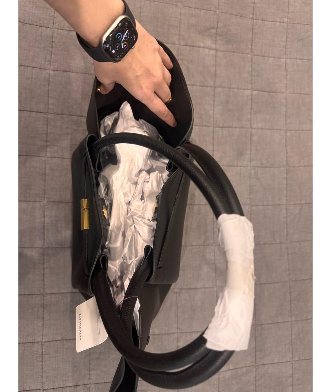 DEMELLIER Черная кожаная сумка тоут, фото 5