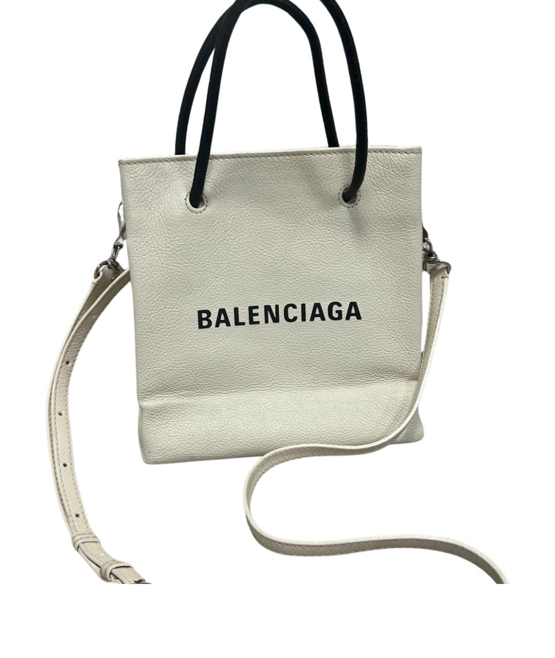 BALENCIAGA Белая кожаная сумка через плечо, фото 1