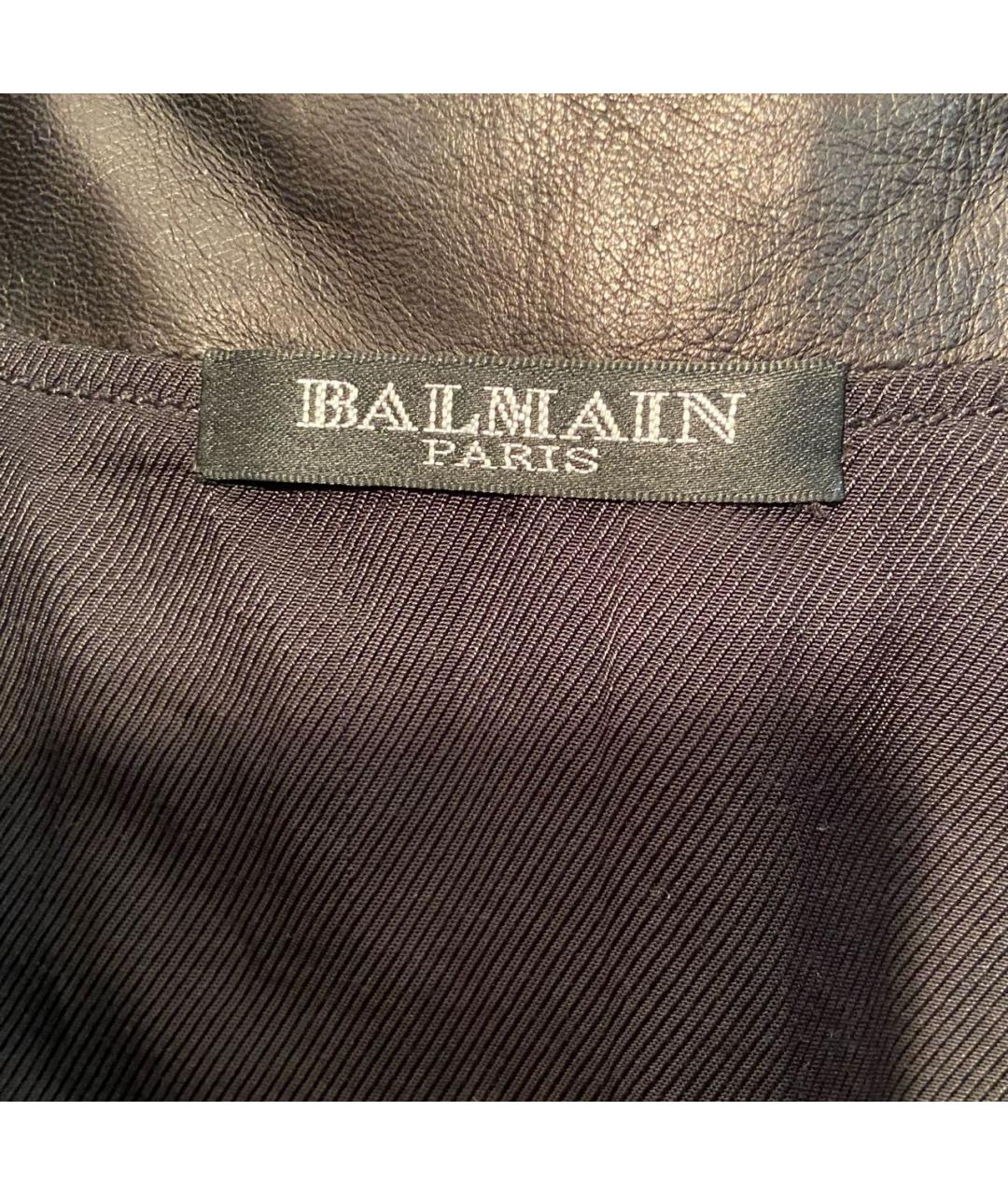 BALMAIN Черный кожаный жилет, фото 5