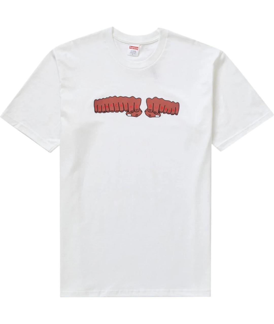 SUPREME Белая хлопковая футболка, фото 2