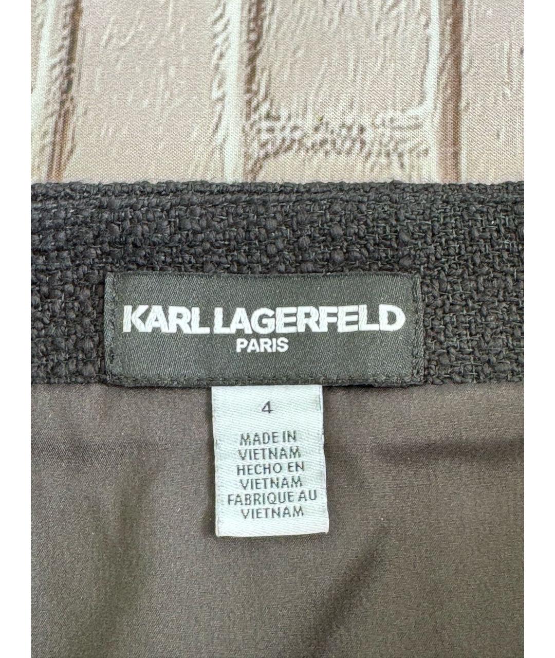 KARL LAGERFELD Черная хлопковая юбка мини, фото 3