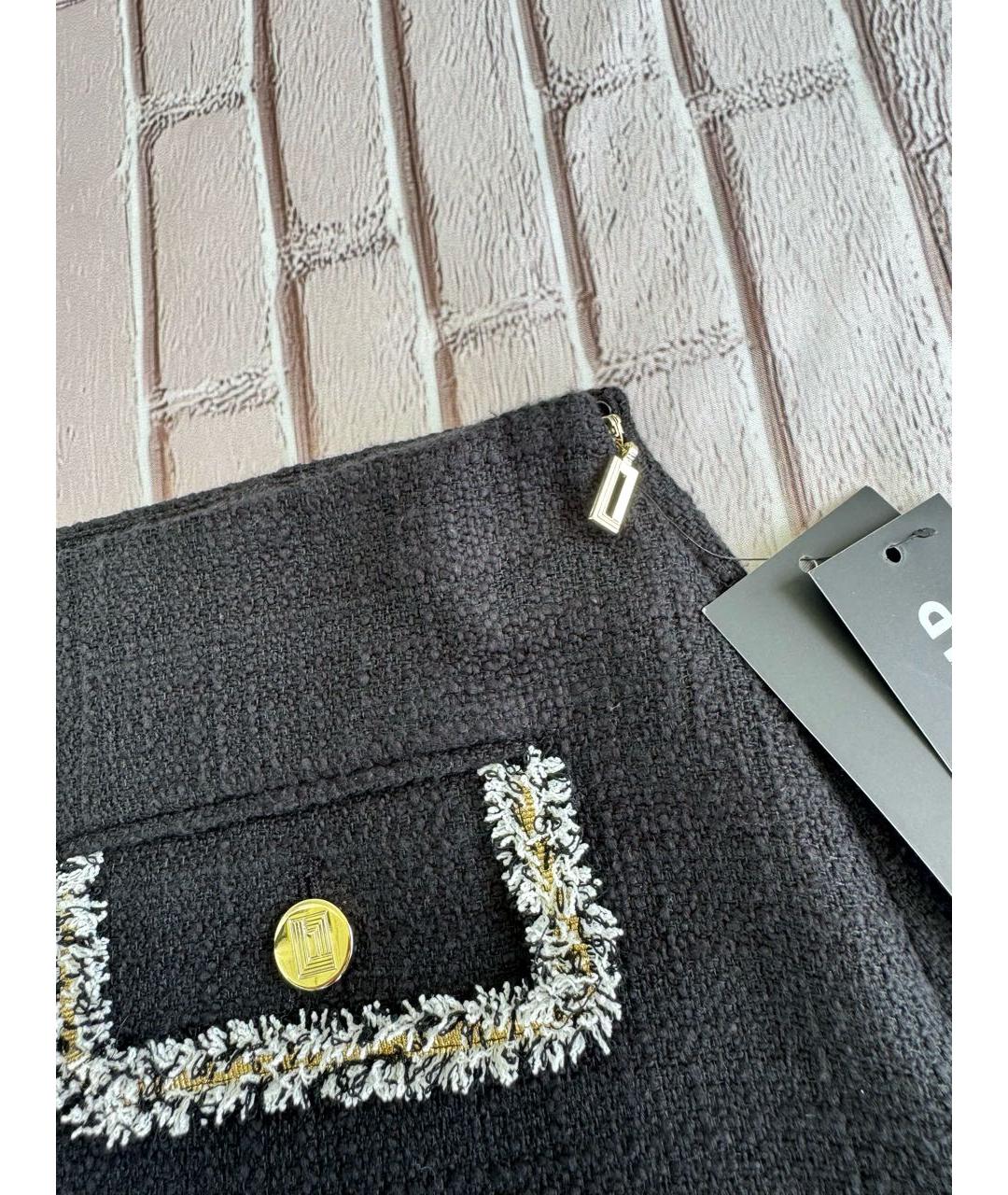 KARL LAGERFELD Черная хлопковая юбка мини, фото 4