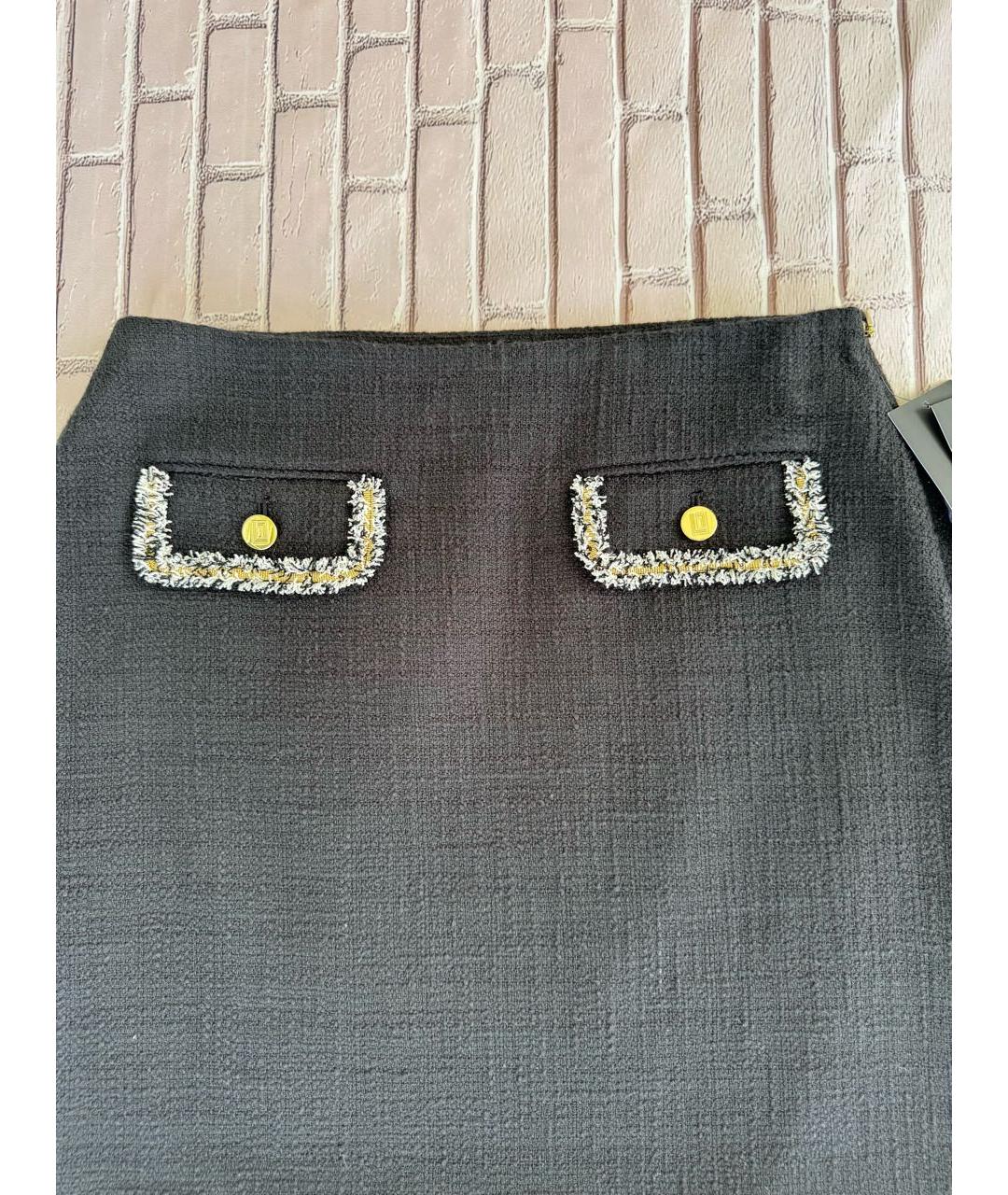 KARL LAGERFELD Черная хлопковая юбка мини, фото 2