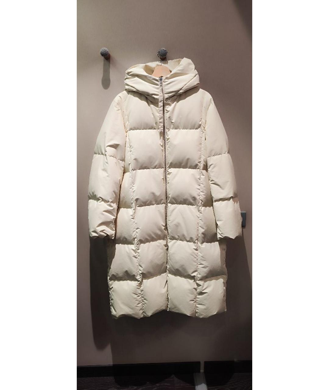 JIL SANDER Бежевый полиэстеровый пуховик, фото 8