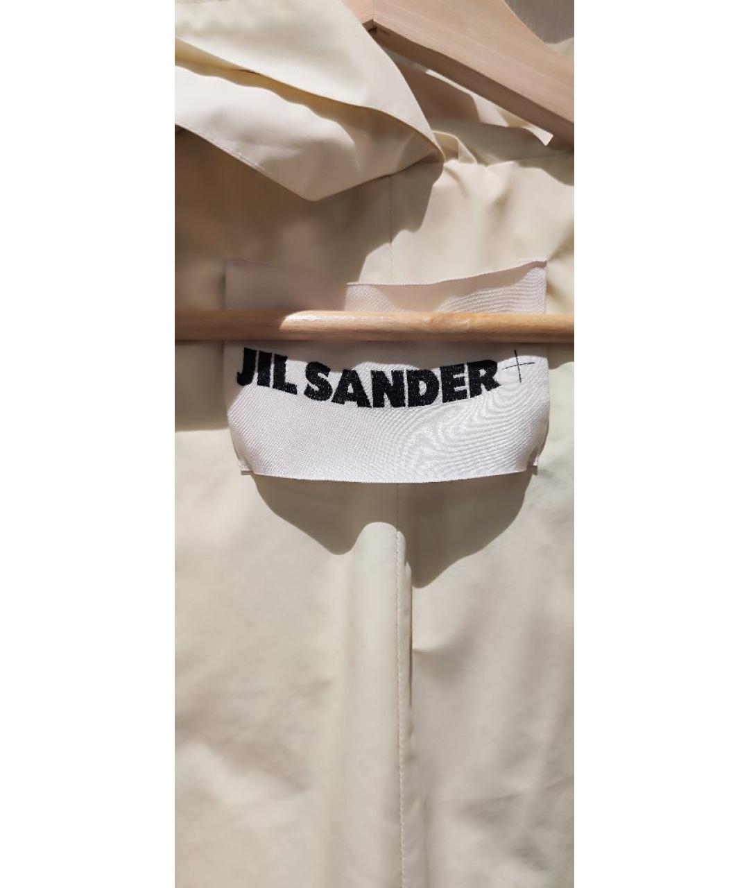 JIL SANDER Бежевый полиэстеровый пуховик, фото 3