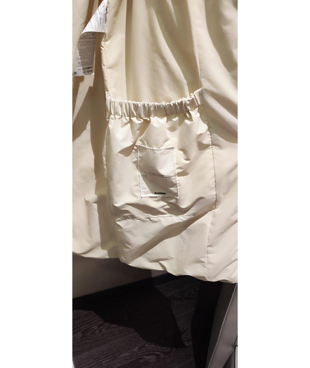 JIL SANDER Бежевый полиэстеровый пуховик, фото 5
