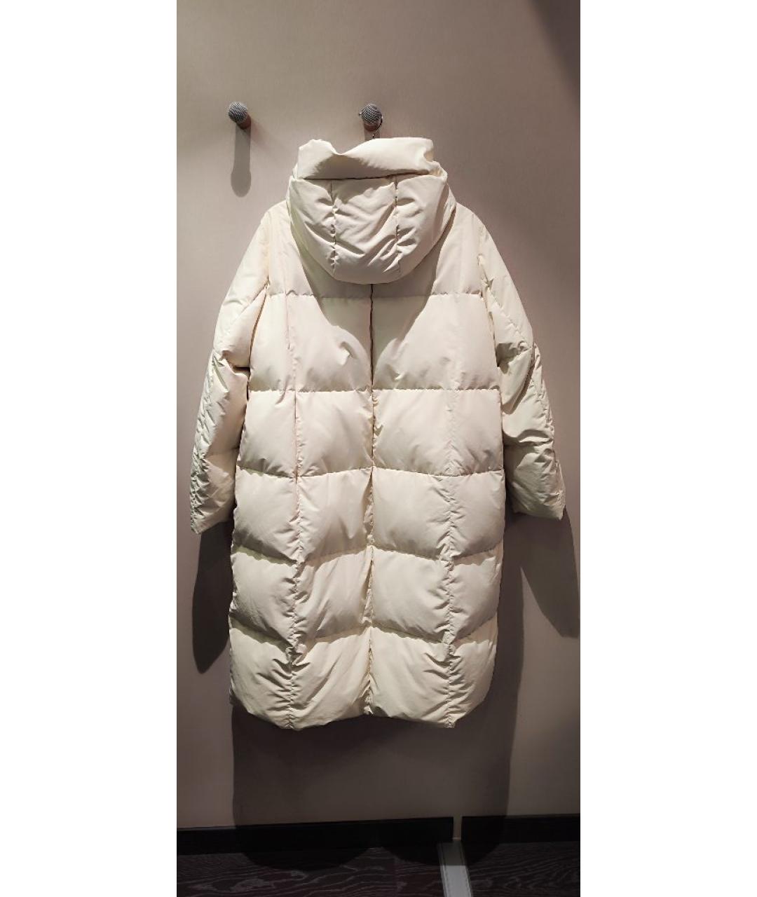 JIL SANDER Бежевый полиэстеровый пуховик, фото 2