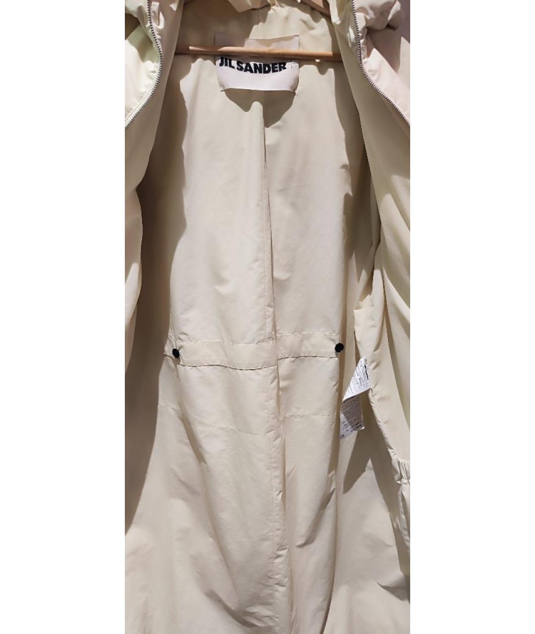 JIL SANDER Бежевый полиэстеровый пуховик, фото 6