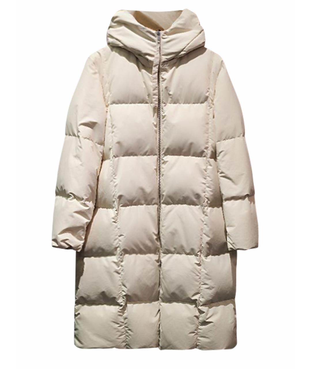 JIL SANDER Бежевый полиэстеровый пуховик, фото 1