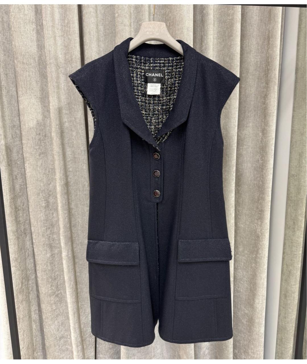 CHANEL Антрацитовый шерстяной жилет, фото 5