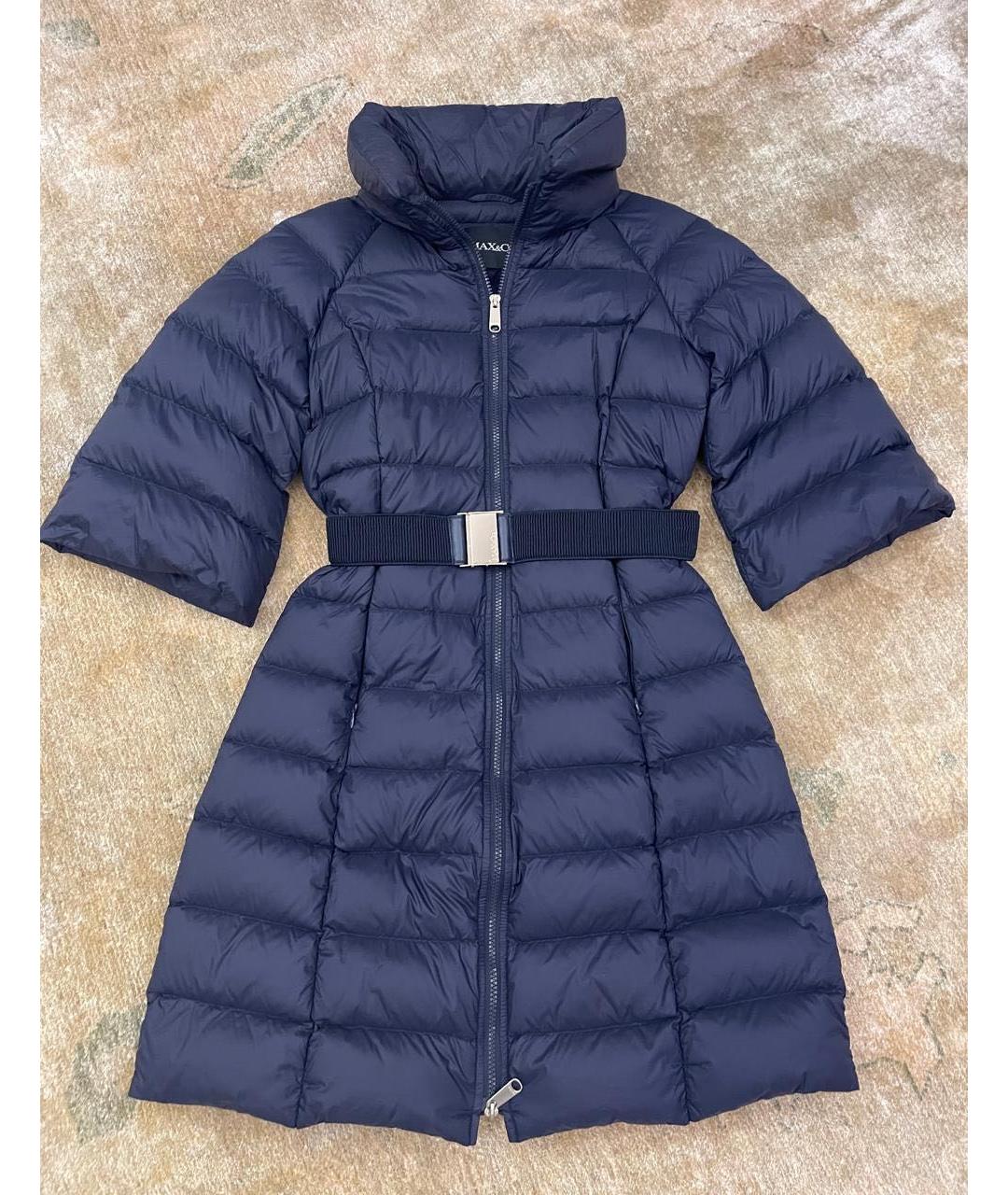 MAX MARA Синий полиамидовый пуховик, фото 2