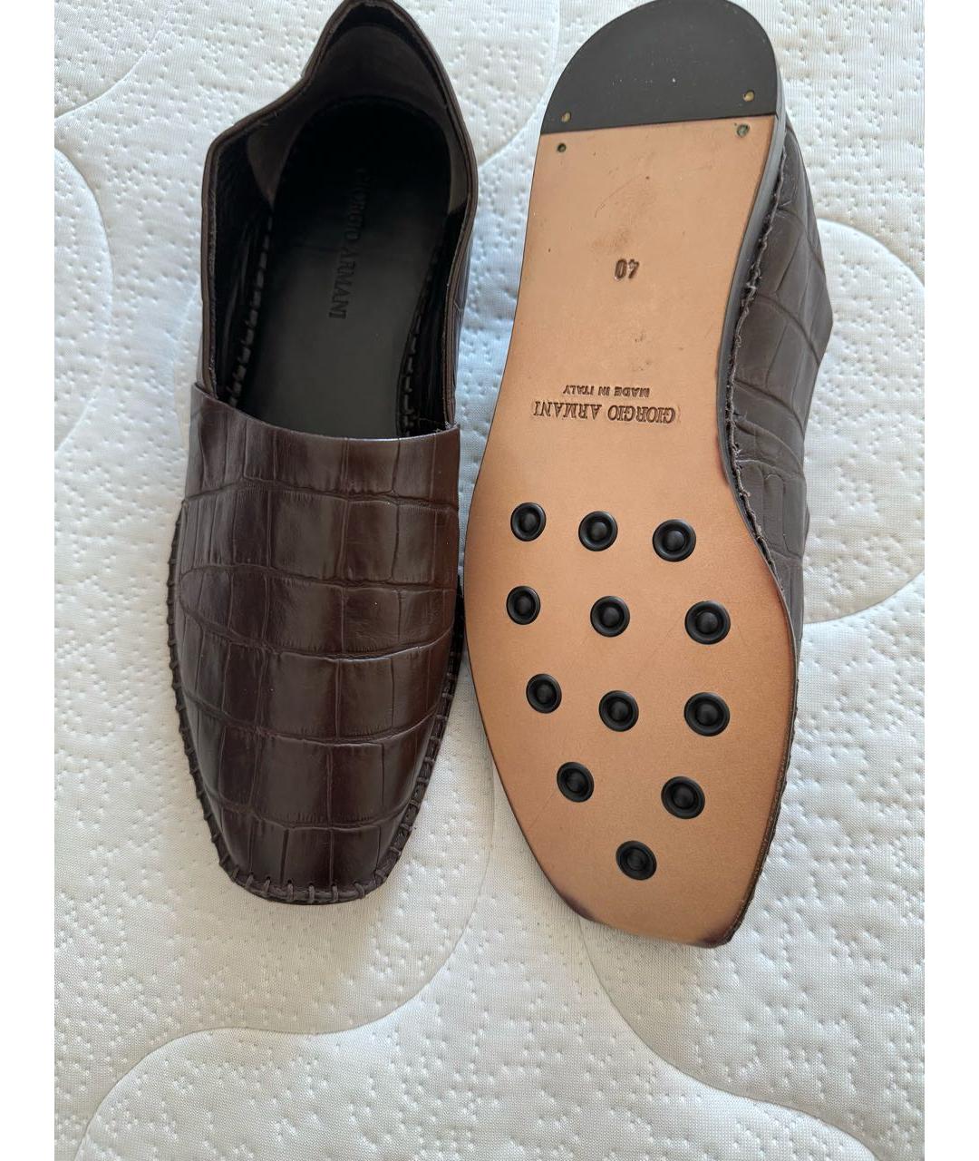 GIORGIO ARMANI Коричневые кожаные эспадрильи, фото 2