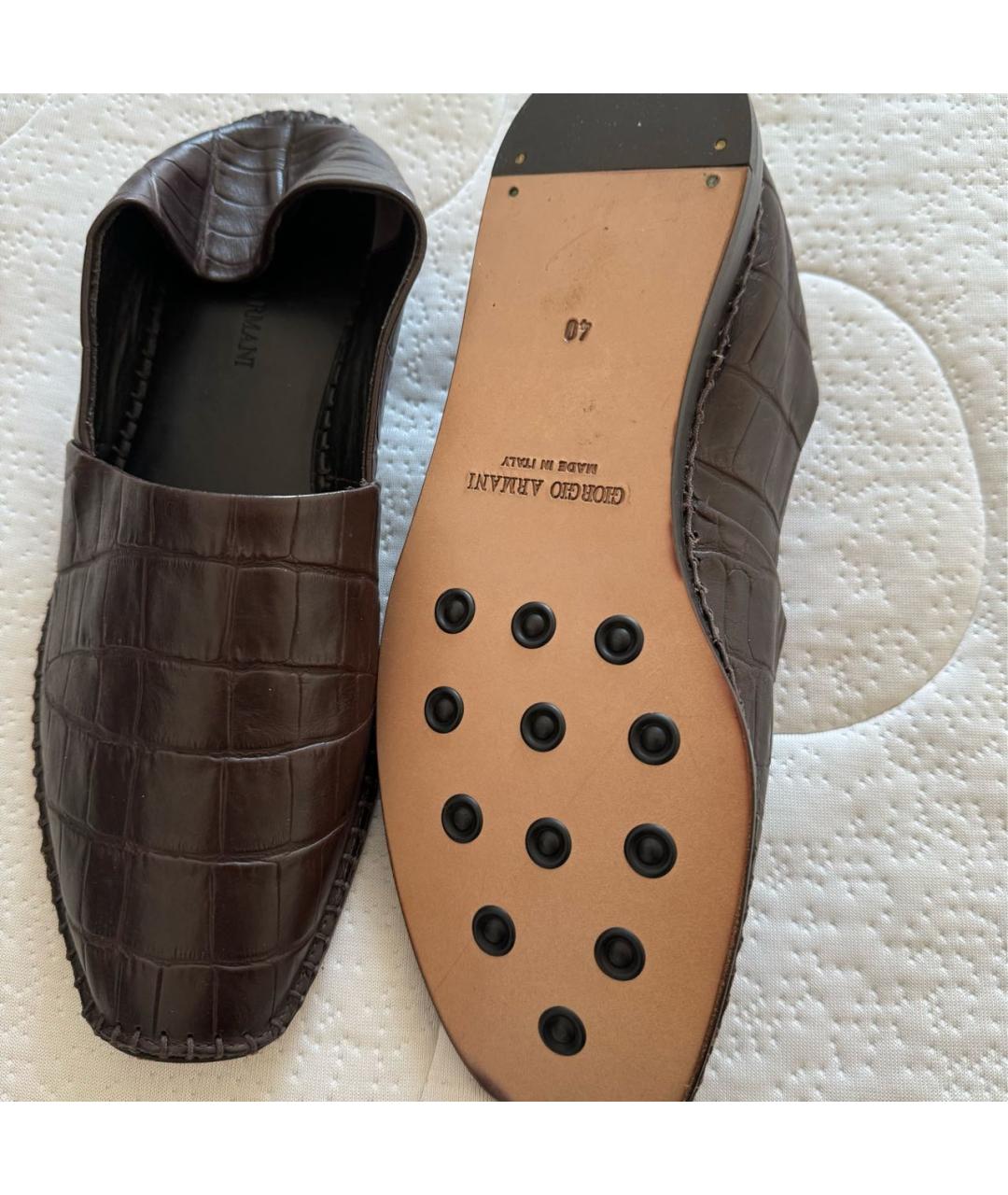 GIORGIO ARMANI Коричневые кожаные эспадрильи, фото 4