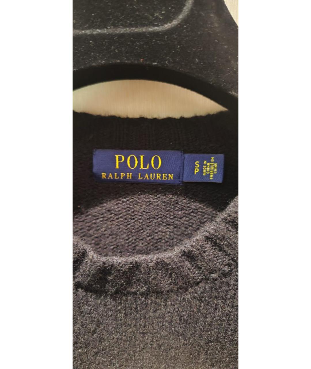 RALPH LAUREN Черный шерстяной джемпер / свитер, фото 3