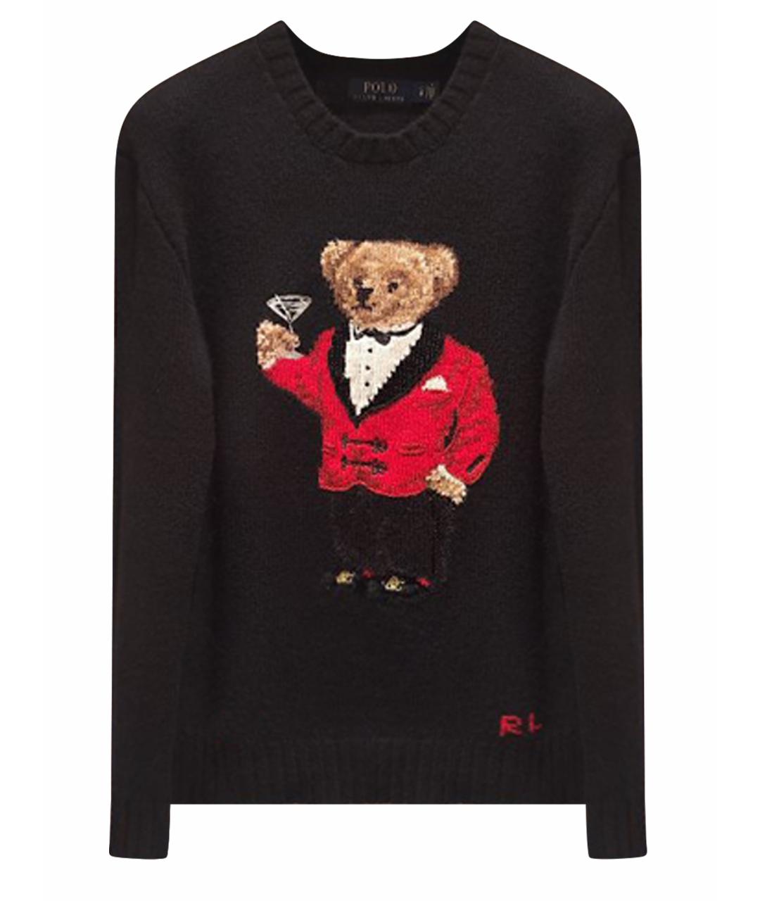 RALPH LAUREN Черный шерстяной джемпер / свитер, фото 1