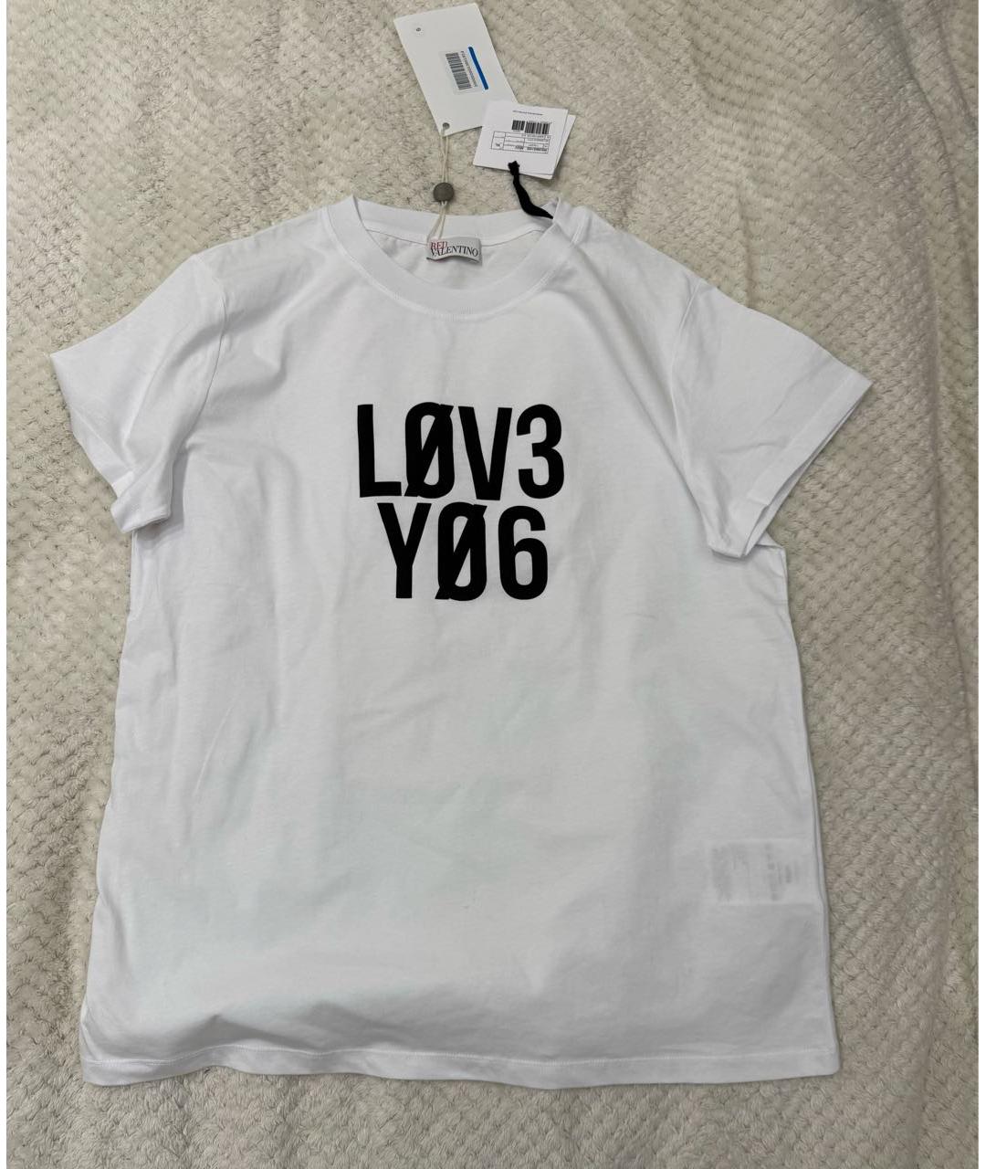 RED VALENTINO Белая хлопковая футболка, фото 2