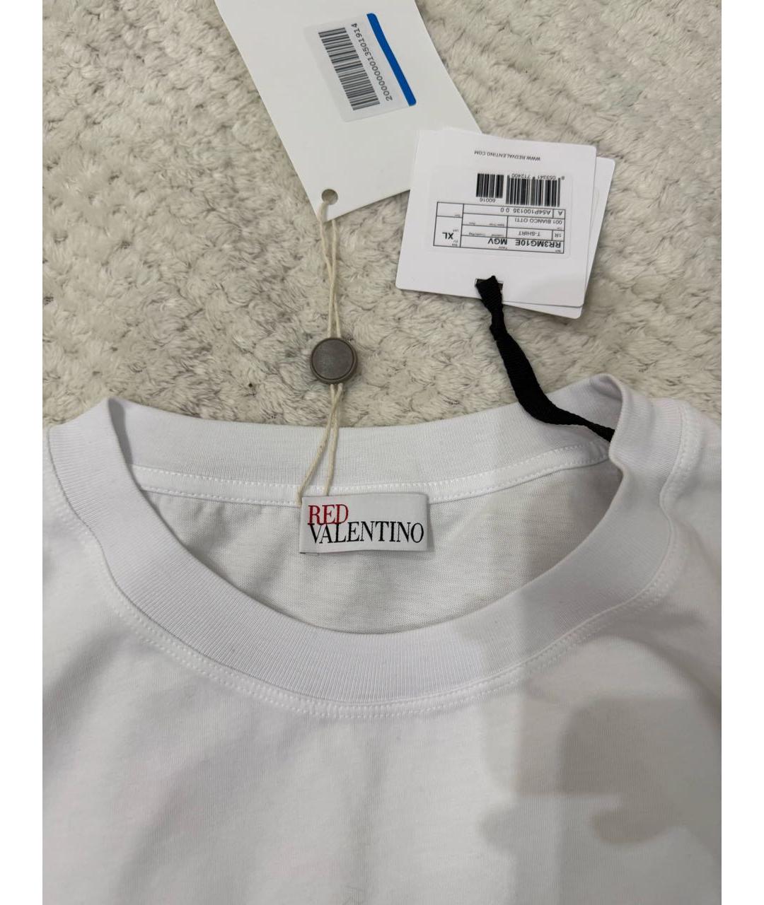 RED VALENTINO Белая хлопковая футболка, фото 3