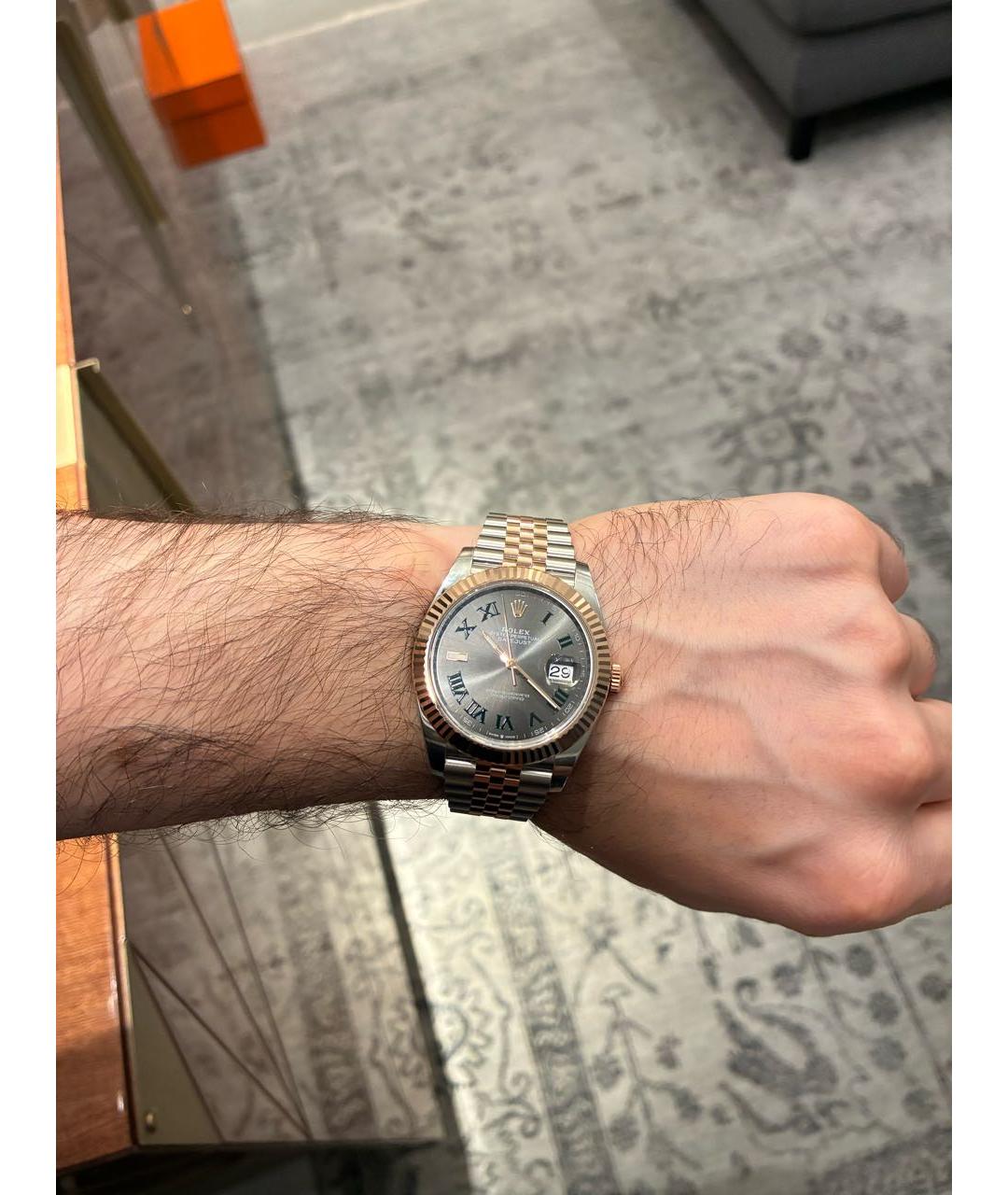 ROLEX Серебряные часы из розового золота, фото 5