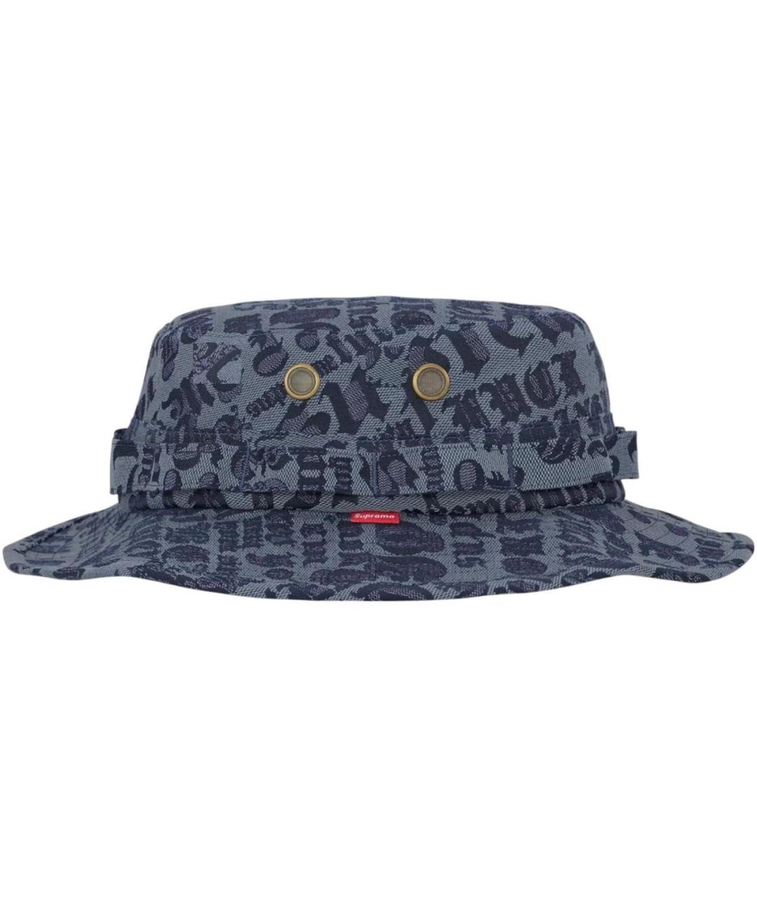 SUPREME Темно-синяя хлопковая шляпа, фото 1