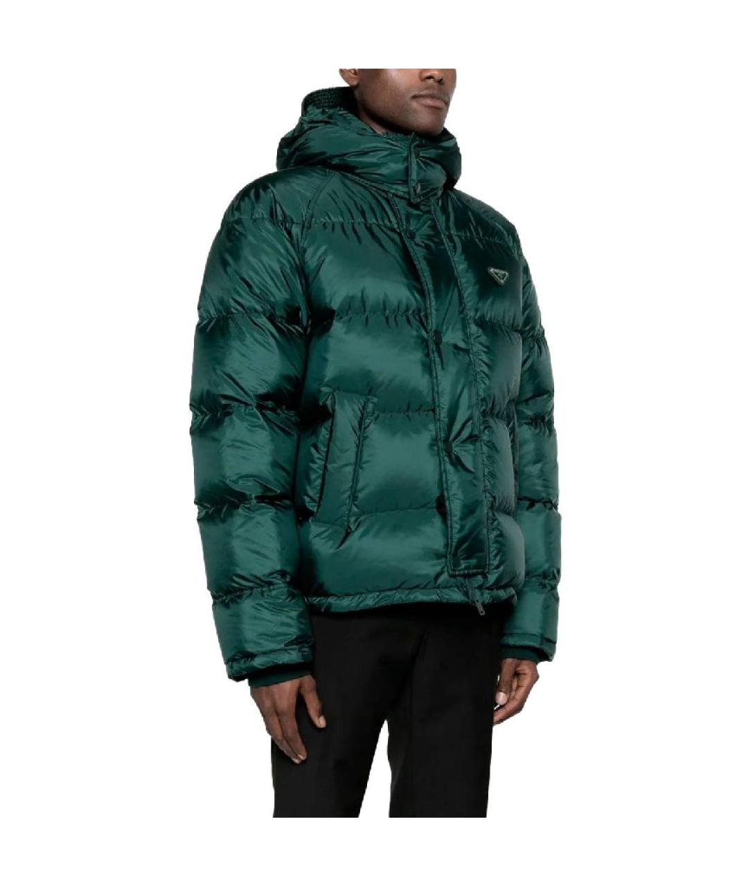 PRADA Зеленый полиамидовый пуховик, фото 2