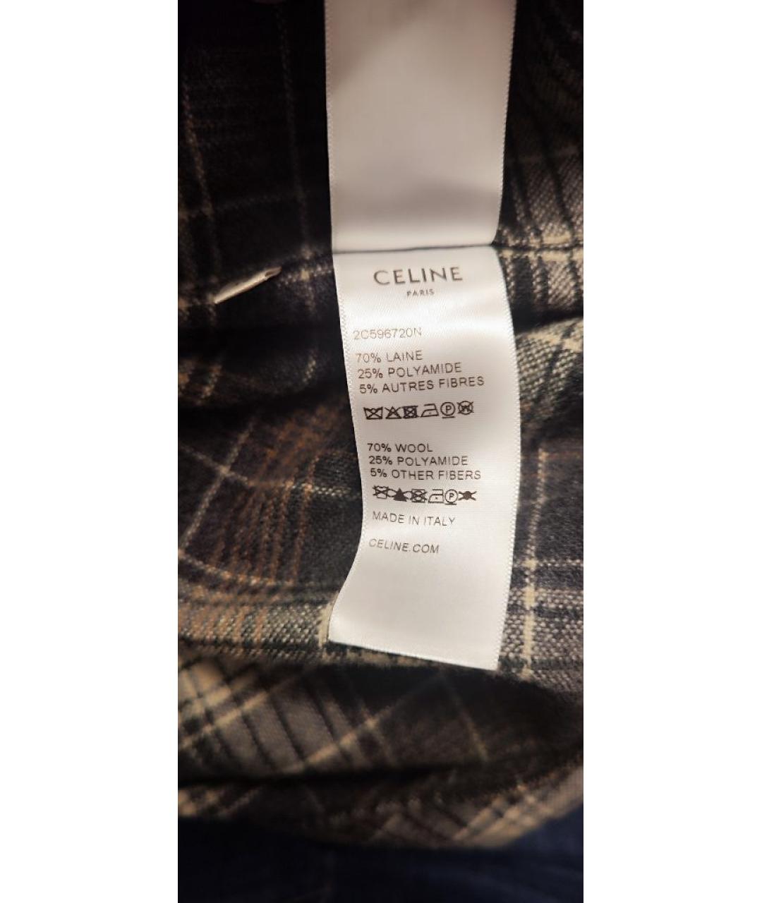 CELINE Мульти шерстяная рубашка, фото 4