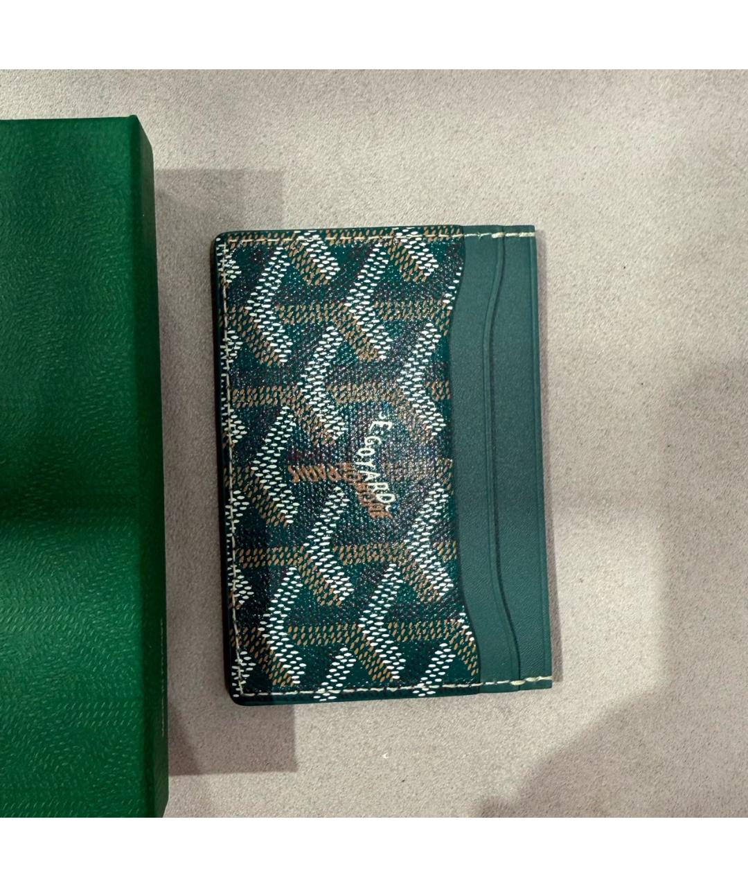 GOYARD Зеленый кожаный кардхолдер, фото 2
