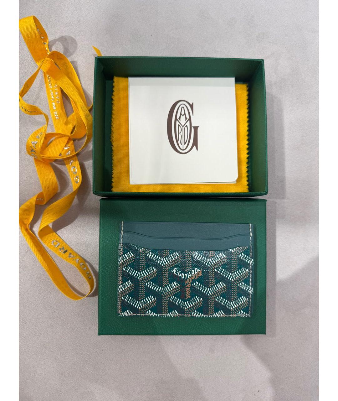 GOYARD Зеленый кожаный кардхолдер, фото 3