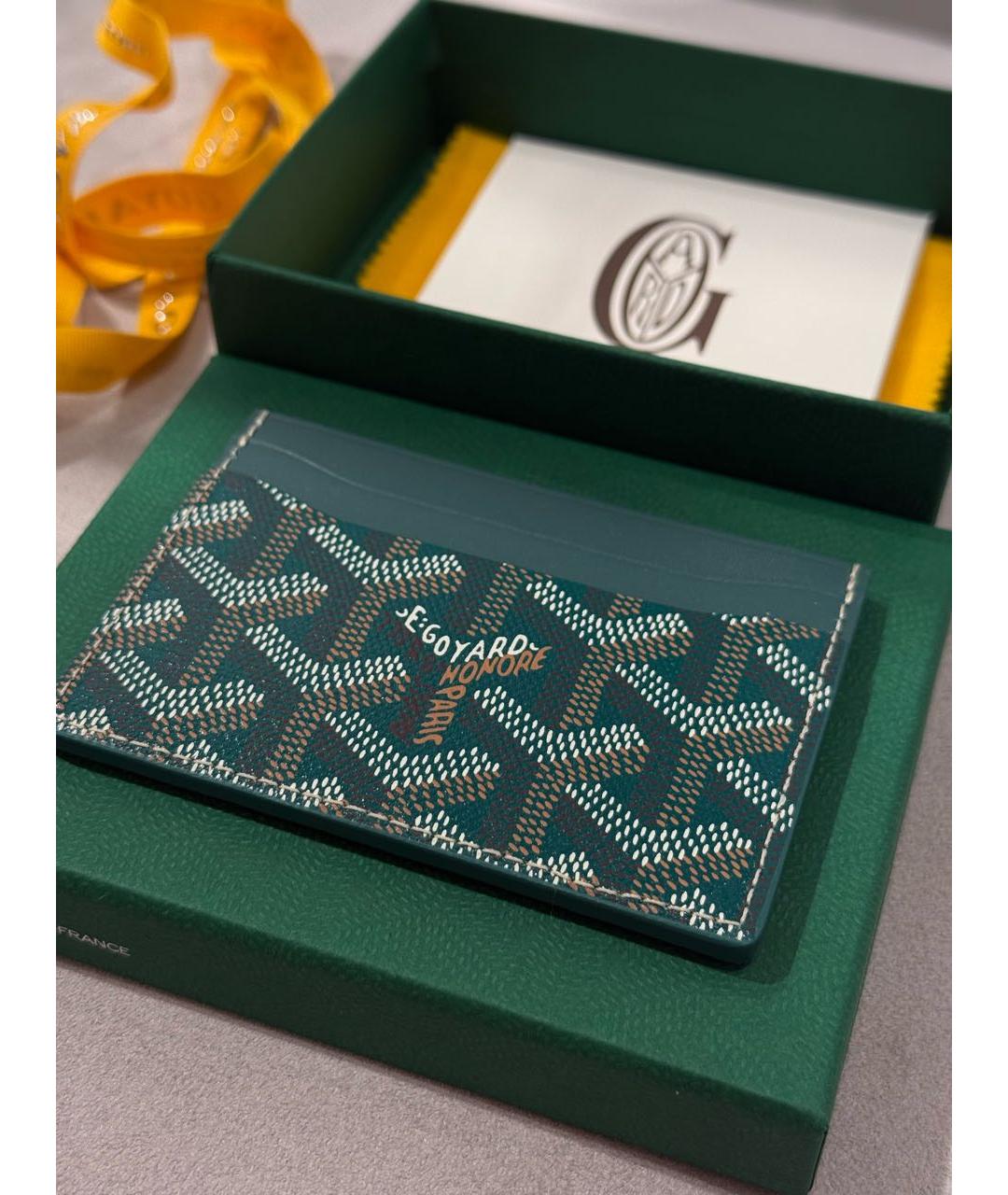 GOYARD Зеленый кожаный кардхолдер, фото 6