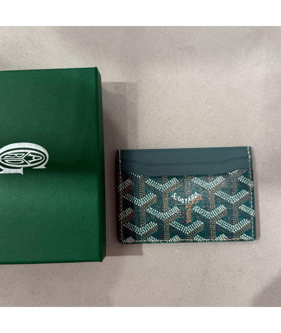 GOYARD Зеленый кожаный кардхолдер, фото 4