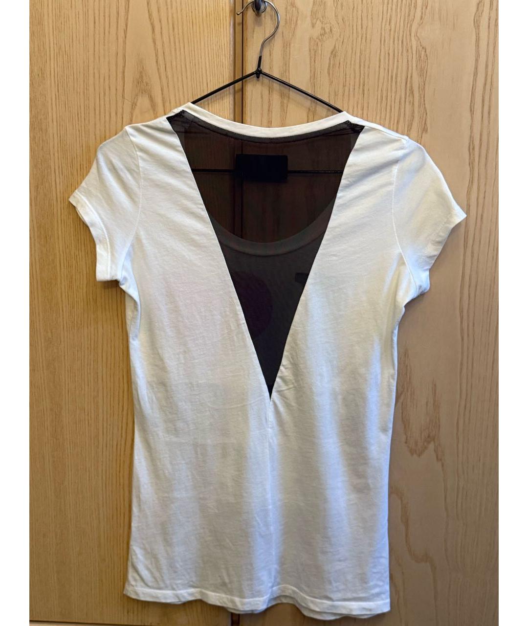 PHILIPP PLEIN Белая хлопко-эластановая футболка, фото 2