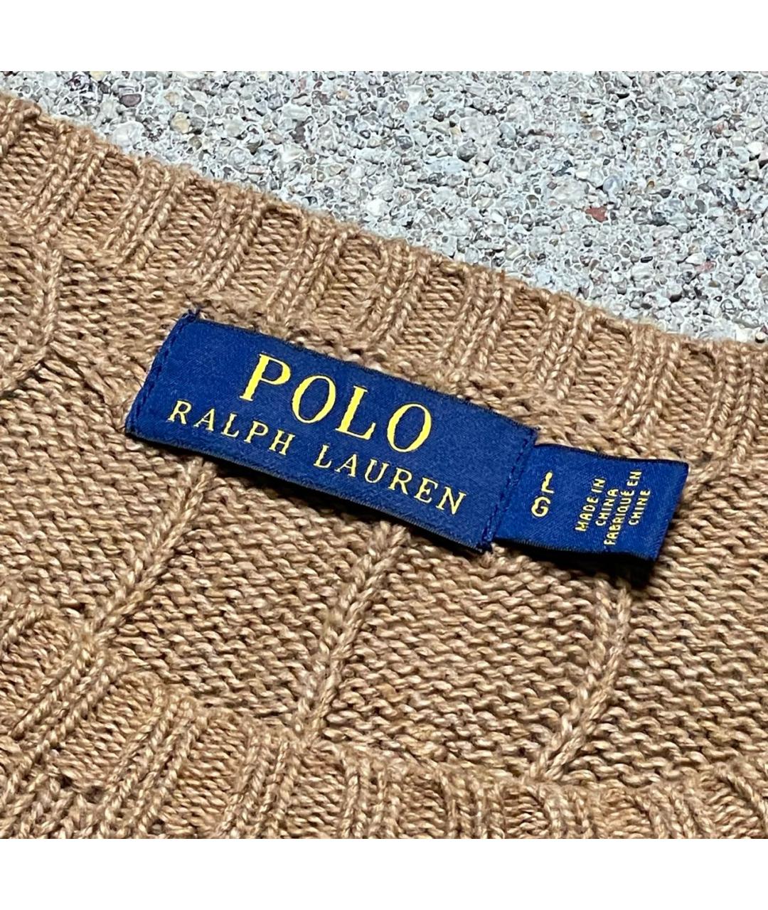 POLO RALPH LAUREN Бежевый хлопковый джемпер / свитер, фото 6