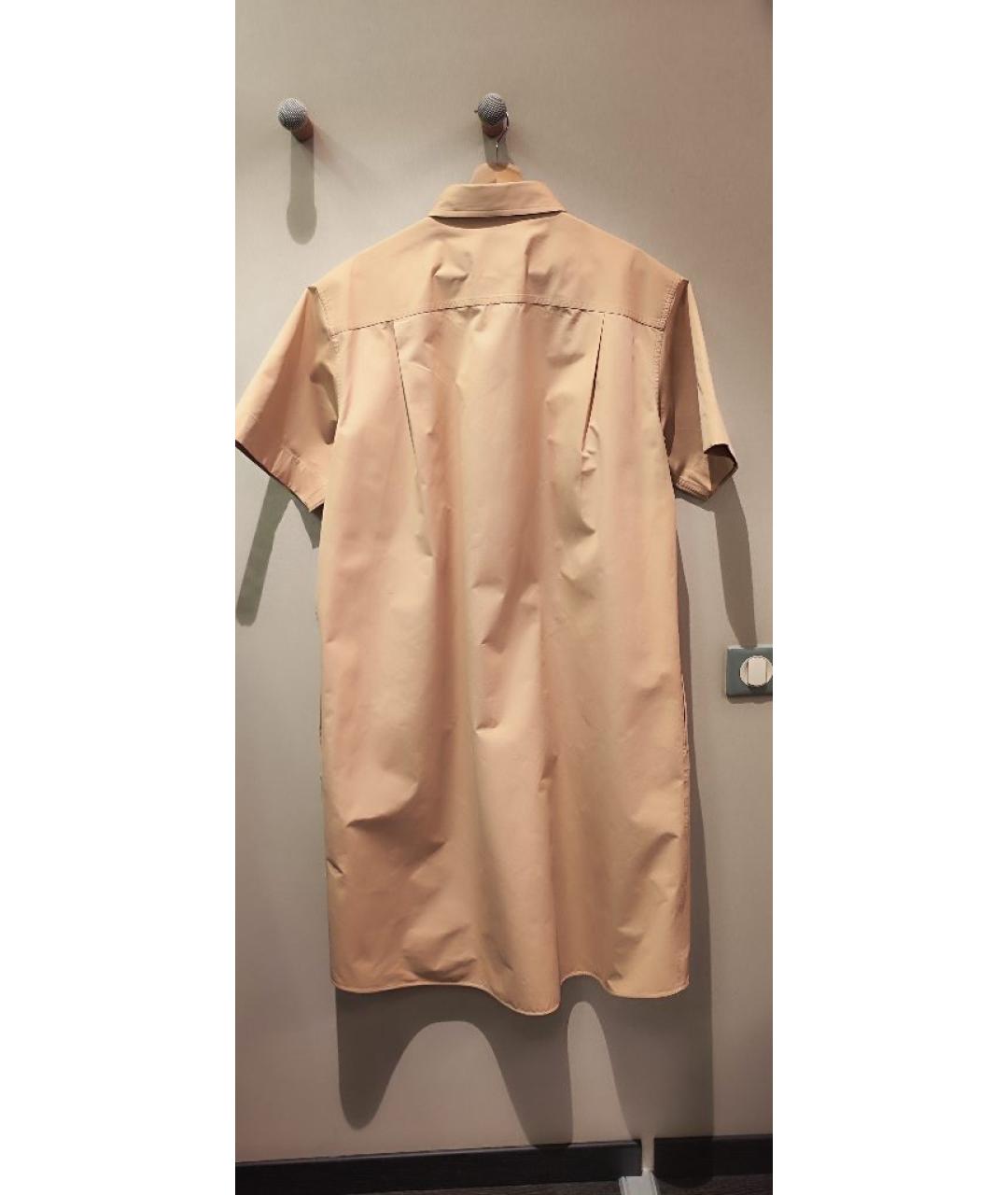 JIL SANDER Бежевое хлопковое повседневное платье, фото 2