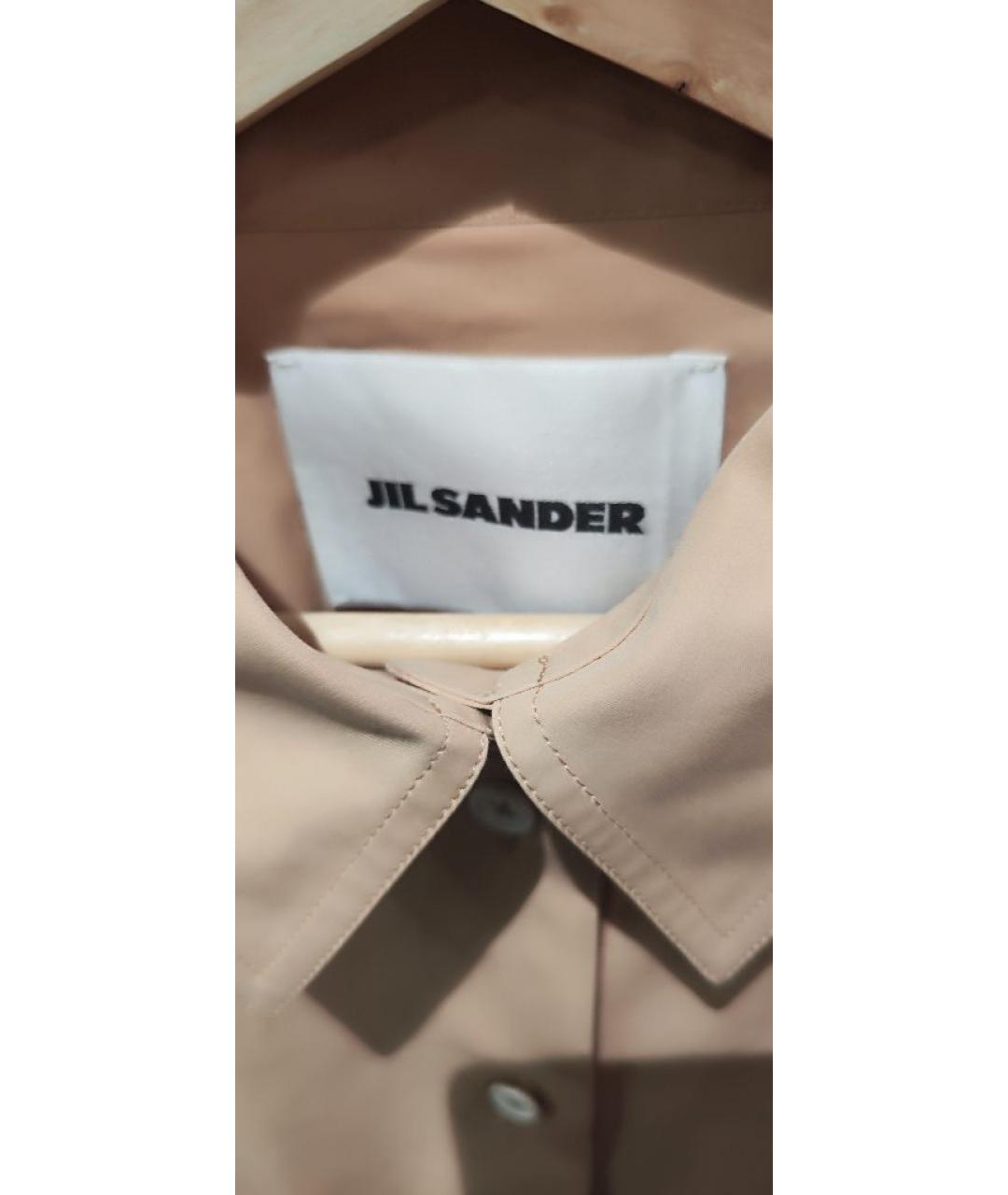 JIL SANDER Бежевое хлопковое повседневное платье, фото 3