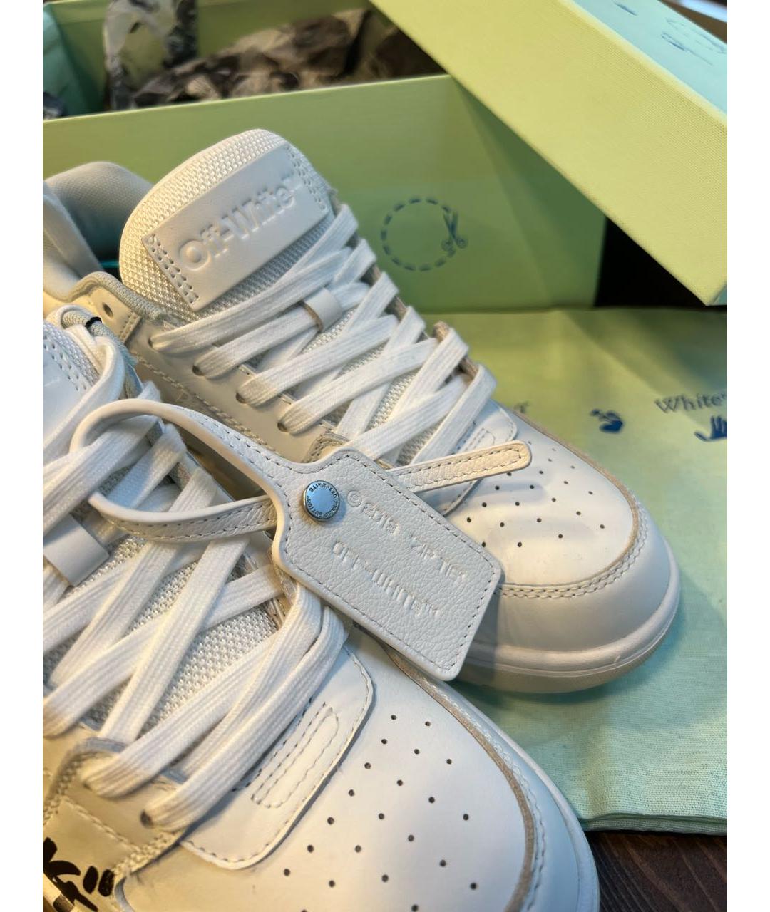 OFF-WHITE Белые кожаные кроссовки, фото 6