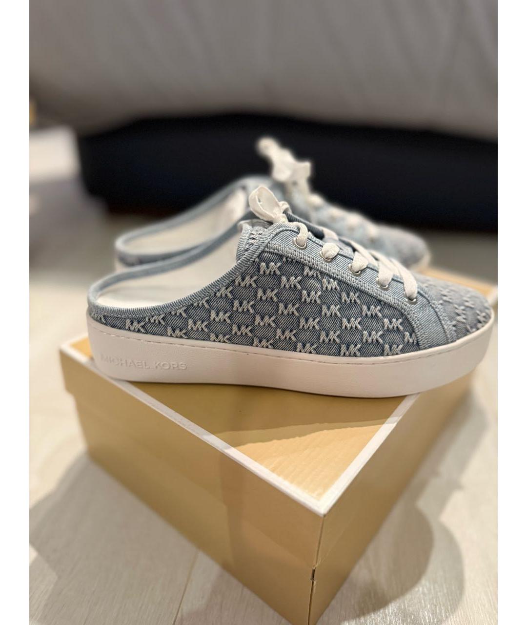 MICHAEL KORS Голубые текстильные кеды, фото 8