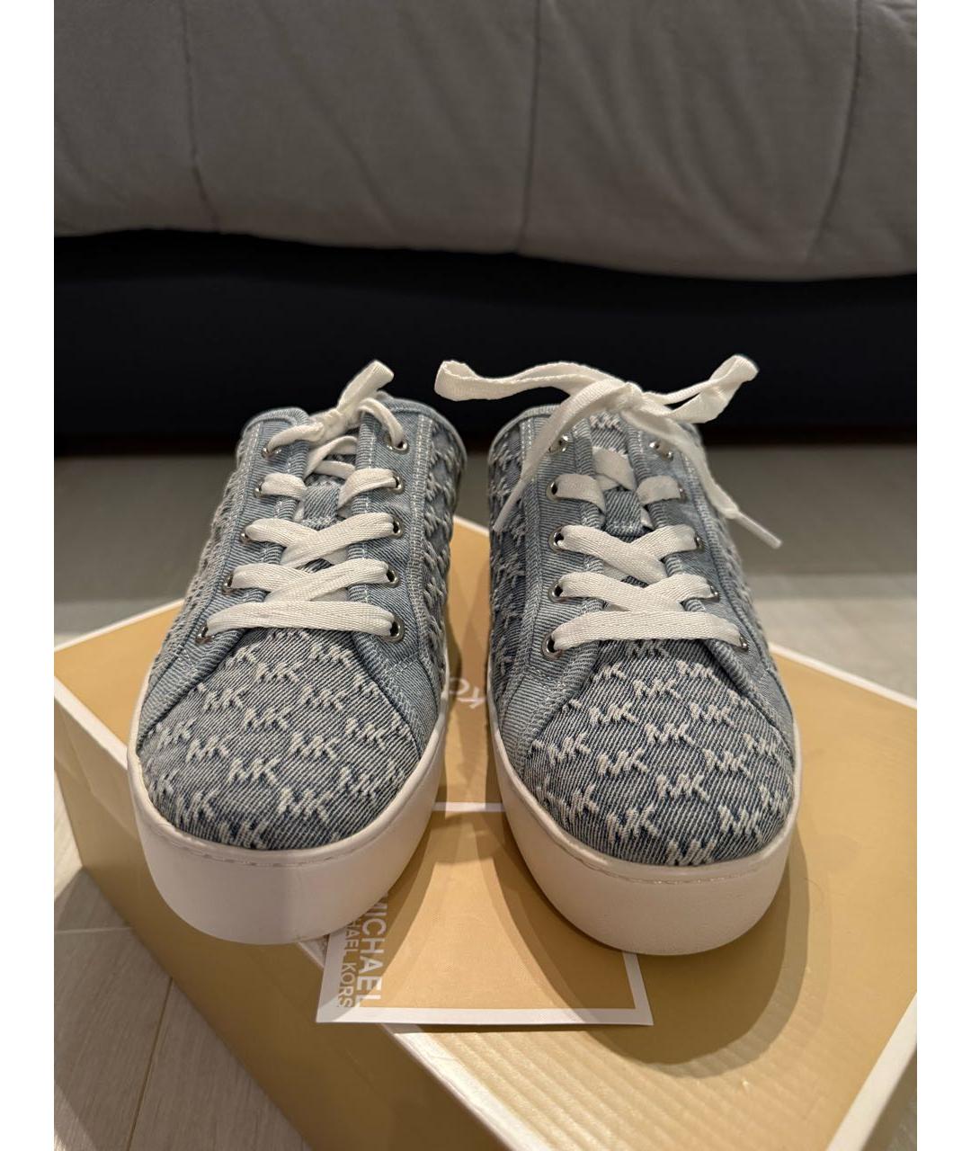 MICHAEL KORS Голубые текстильные кеды, фото 2