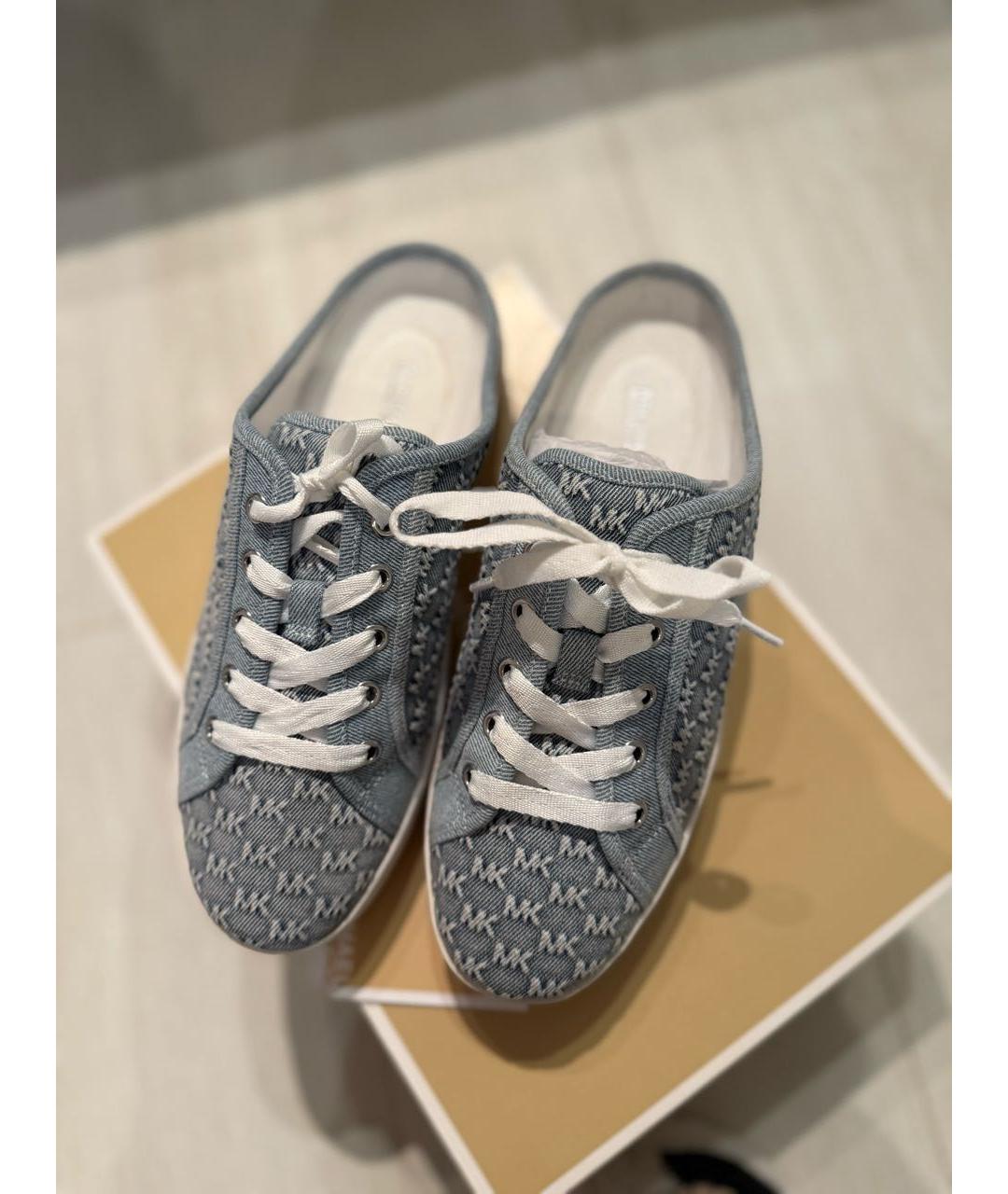 MICHAEL KORS Голубые текстильные кеды, фото 3