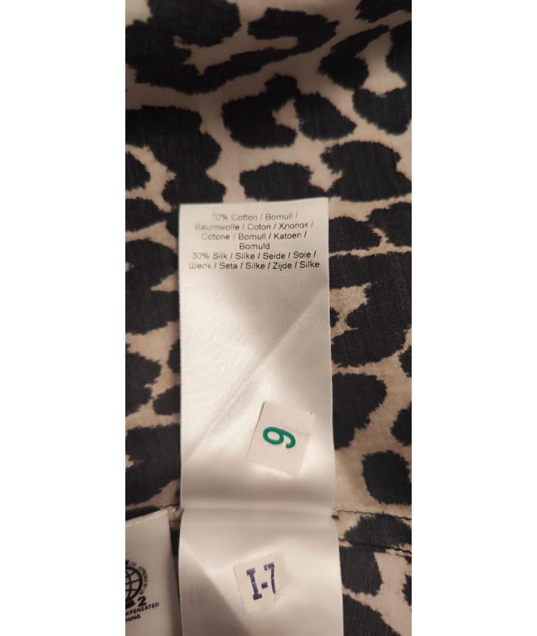 GANNI Коричневое хлопковое повседневное платье, фото 5