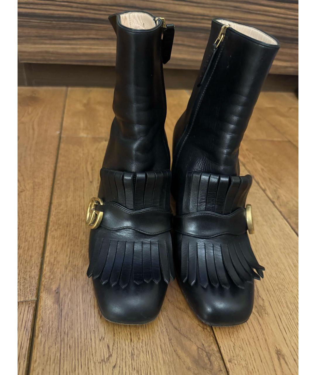 GUCCI Черные кожаные ботильоны, фото 2