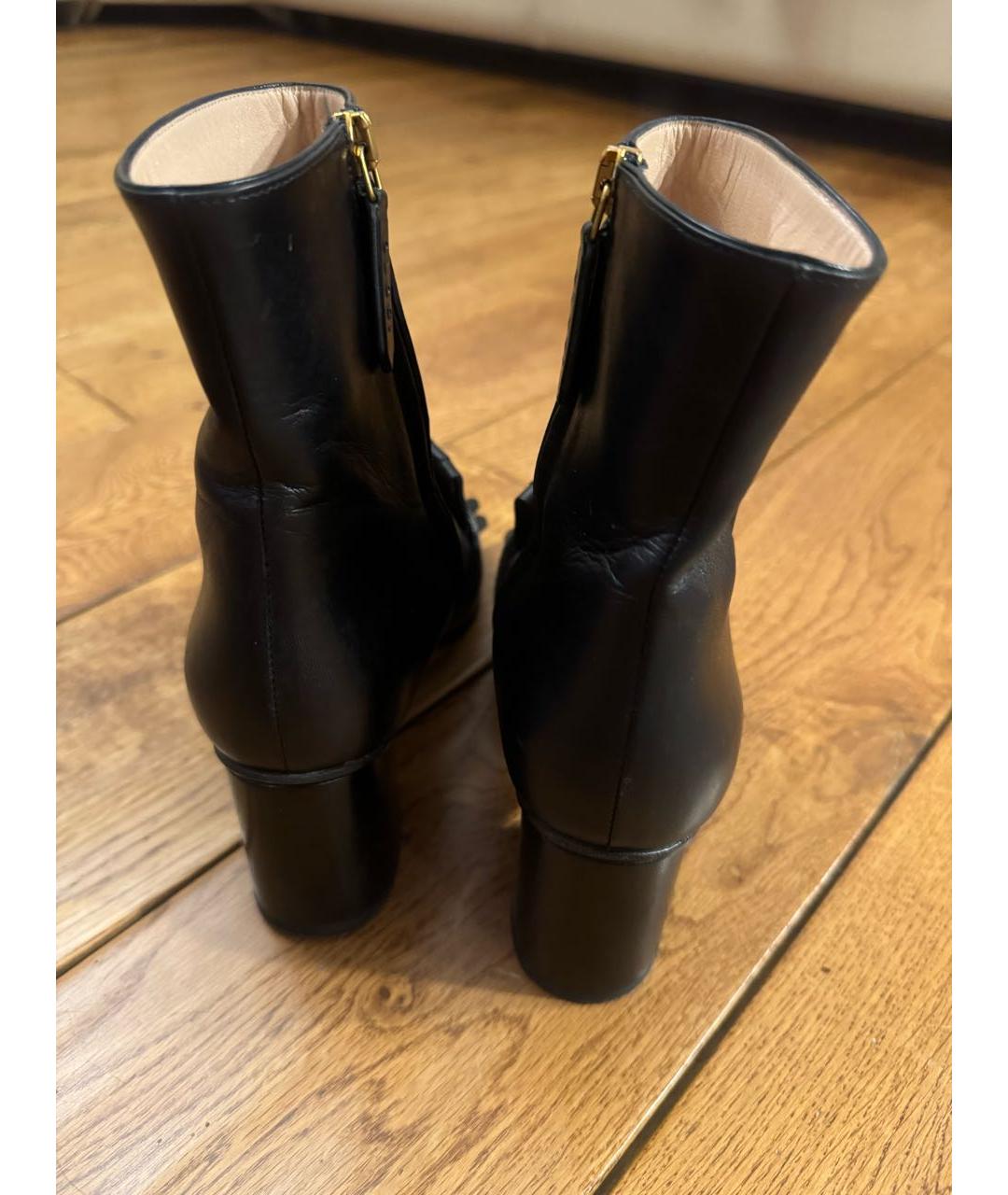 GUCCI Черные кожаные ботильоны, фото 4
