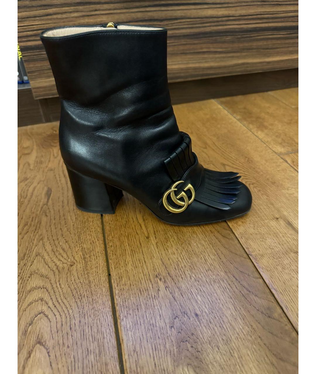 GUCCI Черные кожаные ботильоны, фото 8