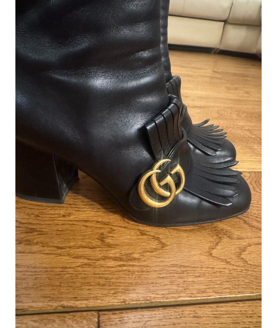 GUCCI Черные кожаные ботильоны, фото 5