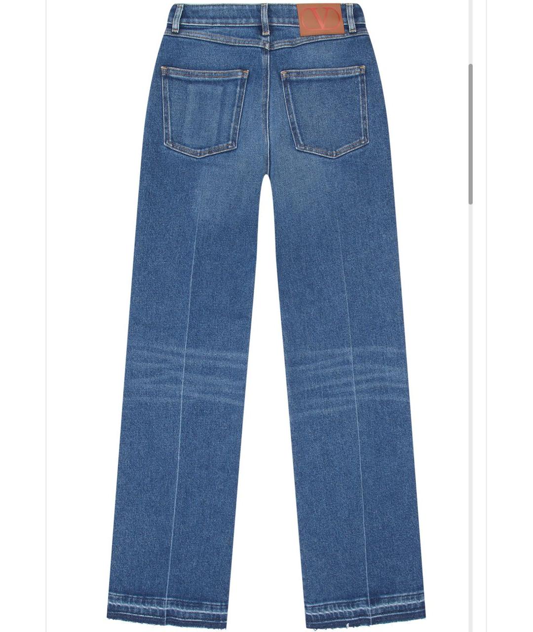 VALENTINO Синие хлопко-эластановые прямые джинсы, фото 2