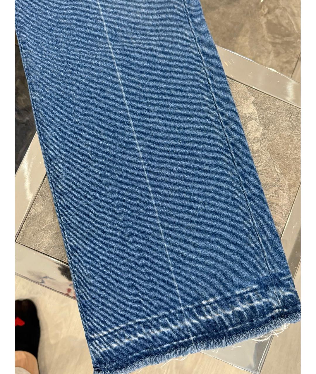 VALENTINO Синие хлопко-эластановые прямые джинсы, фото 6