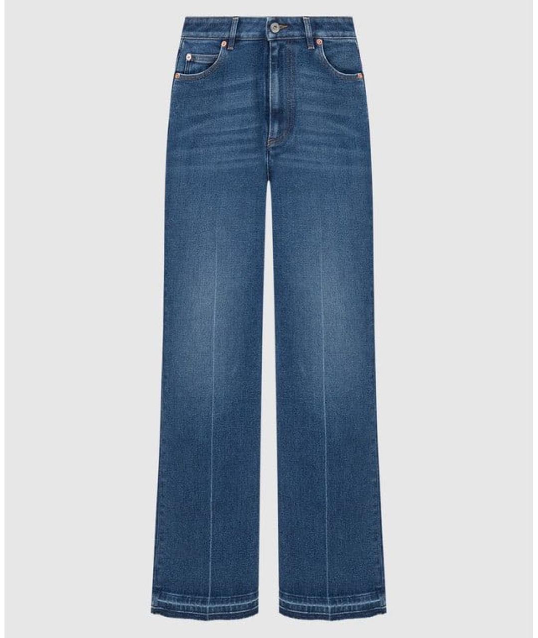 VALENTINO Синие хлопко-эластановые прямые джинсы, фото 7