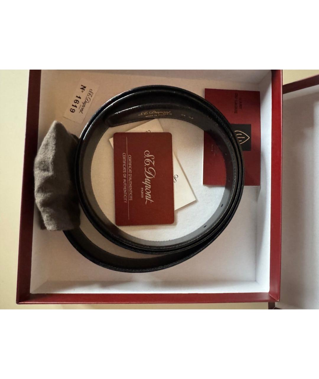 DUPONT Черный кожаный ремень, фото 5